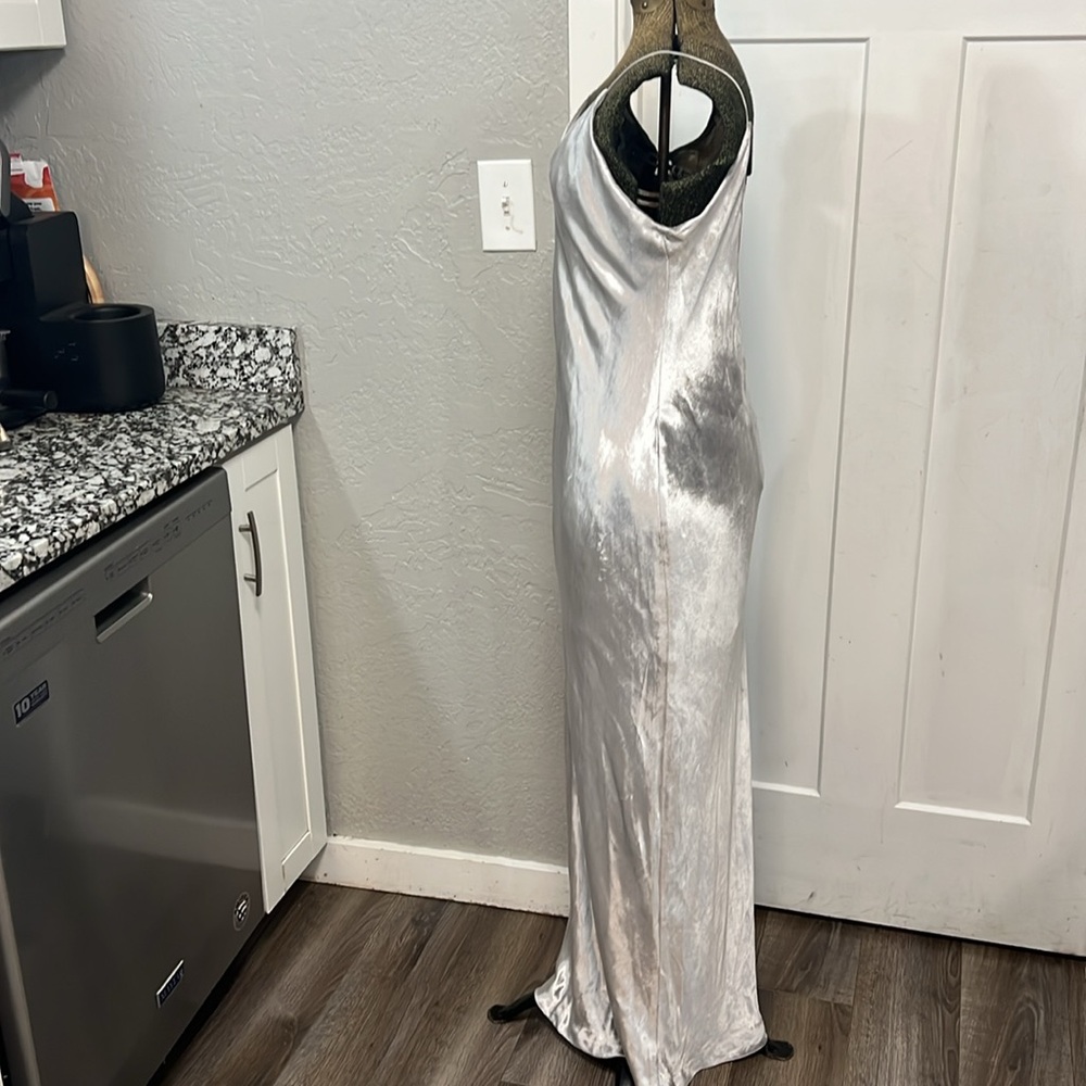 T By ALEXANDER  WANG METALLIC PANNE VELVET CAMI LONG DRESS SIZE SMALL NEW - Picture 7 of 16
